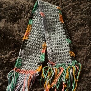 Colorful Crochet Scarf with Fringe